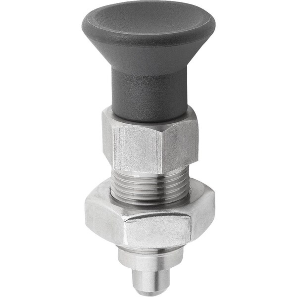 Indexing Plunger Premium, Cylindrical, Size:4 D1=M20X1, 5, D=10, Form:B Wo. Groove W Locknut,